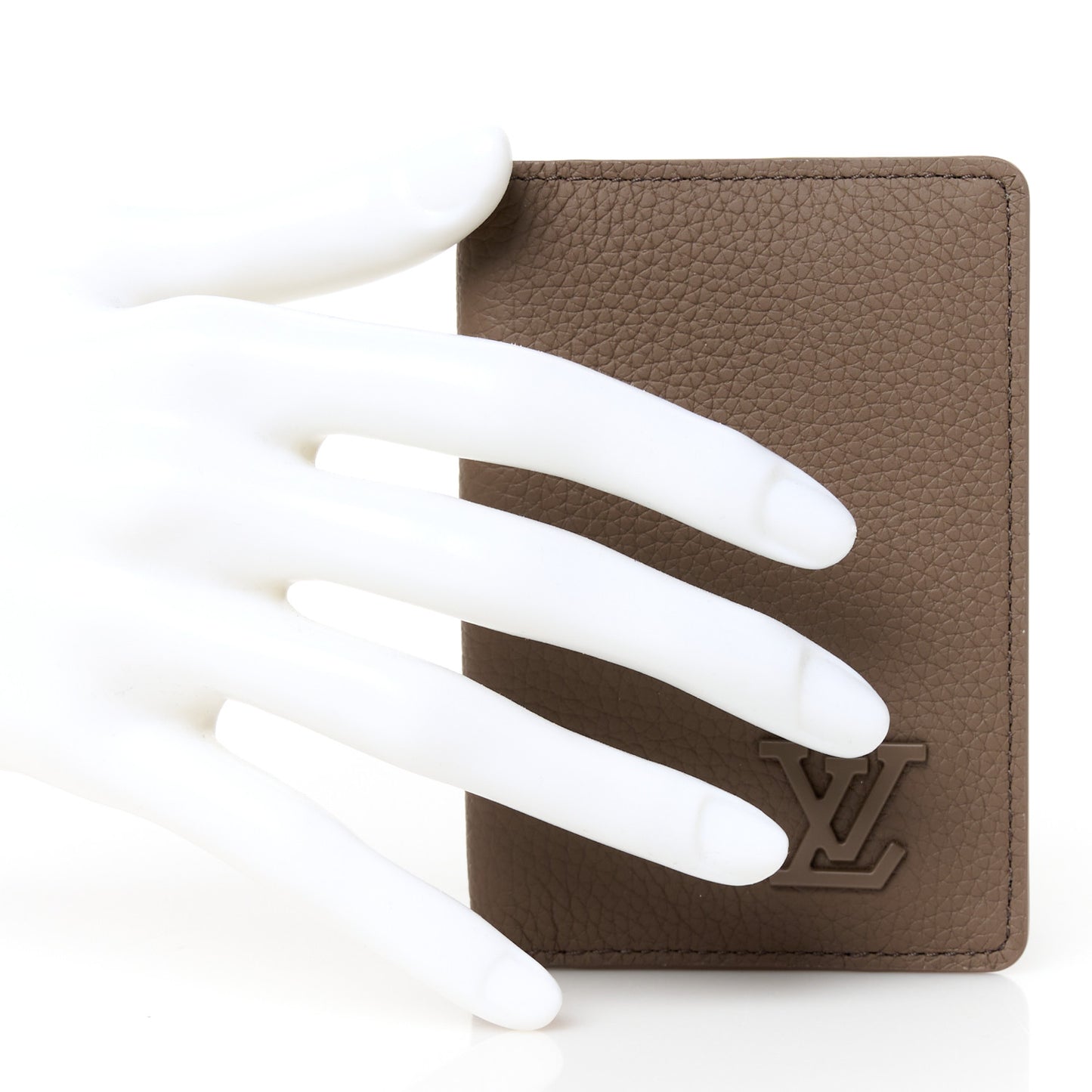 Grained Calfskin Aerogram Pocket Organizer Moka