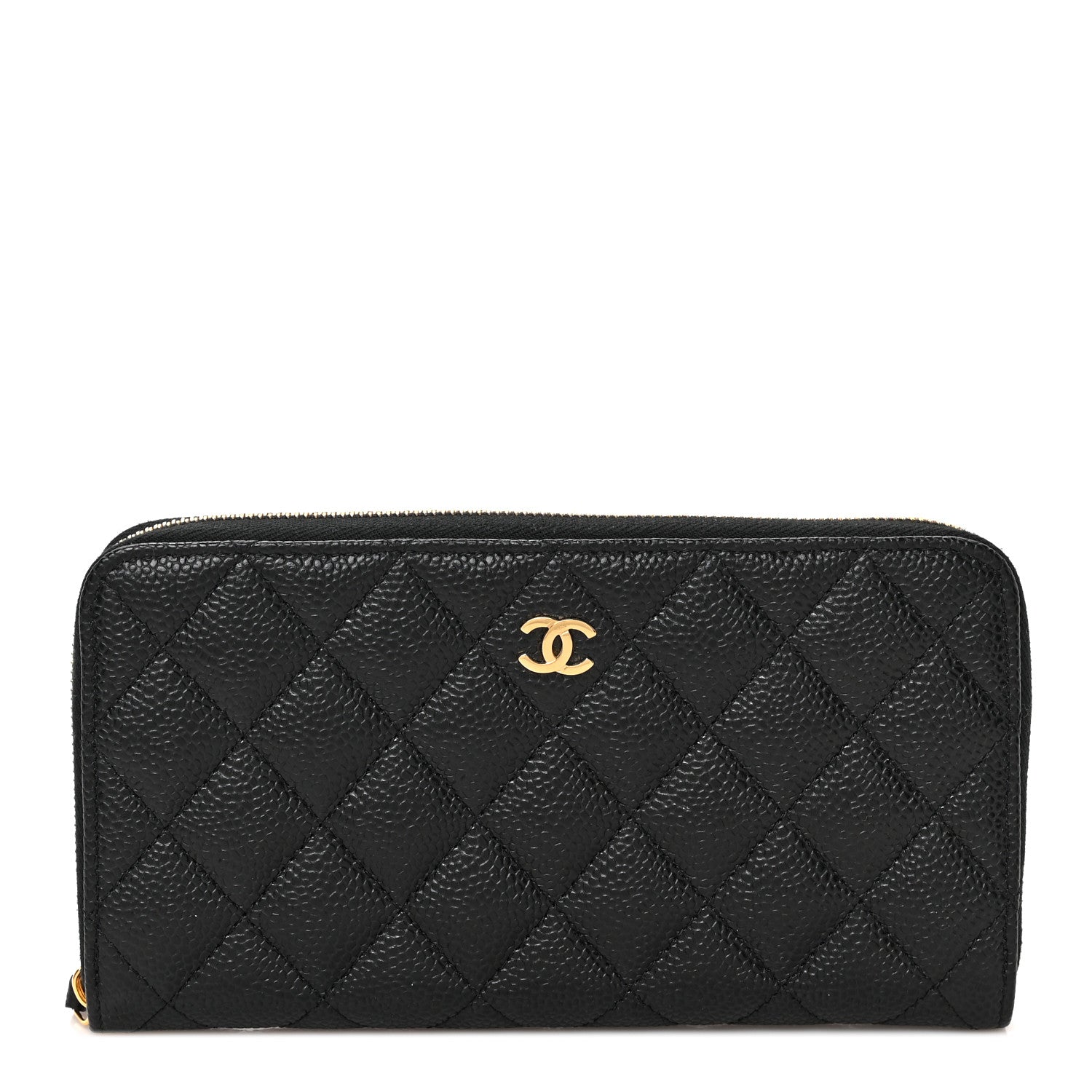Chanel Caviar Quilted Large Gusset Zip Around Wallet Black 1 of 11