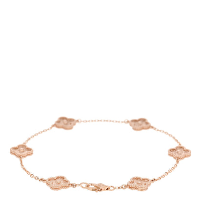 Van Cleef & Arpels 18K Rose Gold 6 Motifs Sweet Alhambra Bracelet 2 of 5