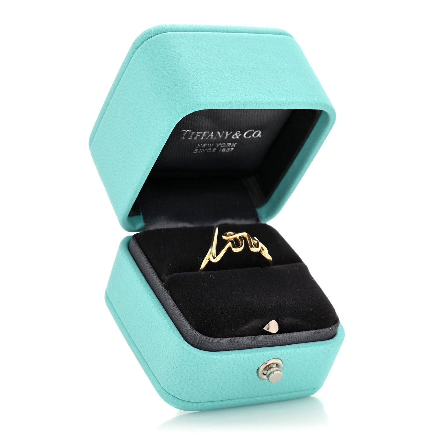 18K Yellow Gold Paloma's Graffiti Love Ring 56 7.5