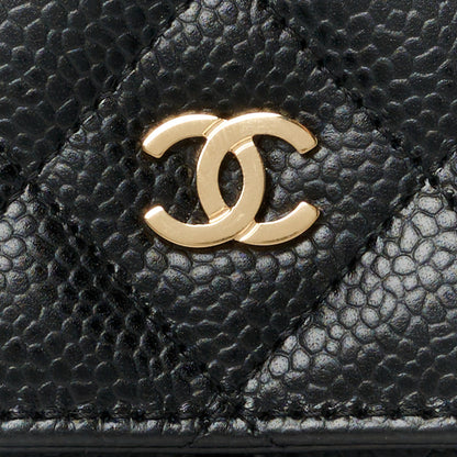 Chanel Caviar Quilted Large Gusset Flap Wallet Black 9 of 10