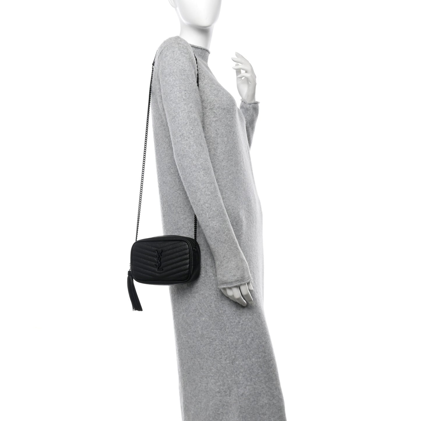 Grain De Poudre Matelasse Monochrome Monogram Mini Lou Camera Bag Black