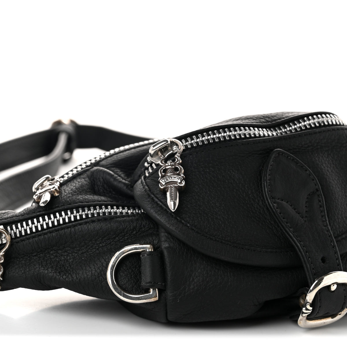 Grained Calfskin Snat Pack Gunslinger Waist Bag Black
