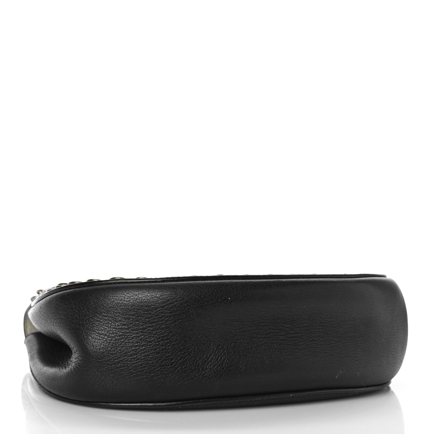 Calfskin Whipstitch Grommet Drew Shoulder Bag Black