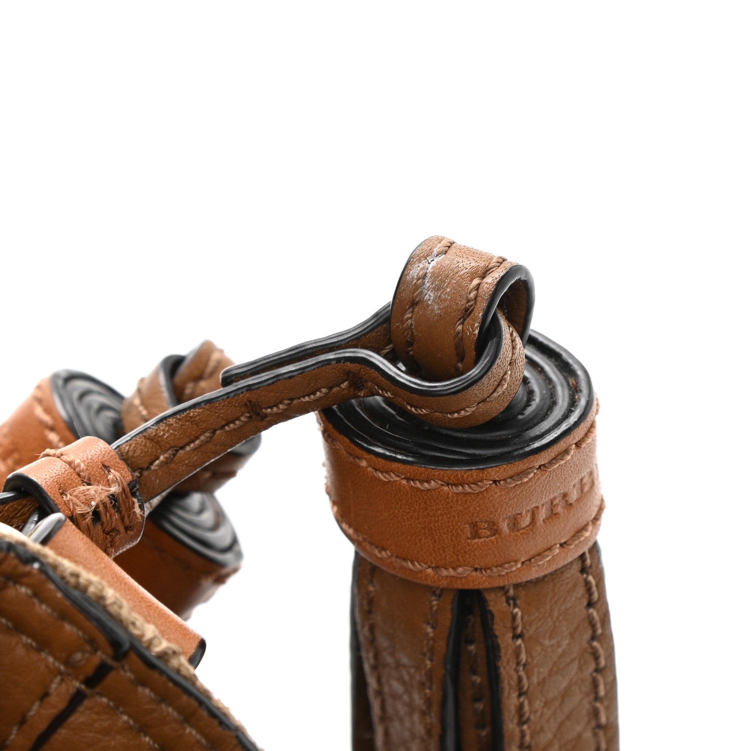 Burberry Canvas Mega Check Mini Ashby Tassel Crossbody Saddle Brown 14 of 14