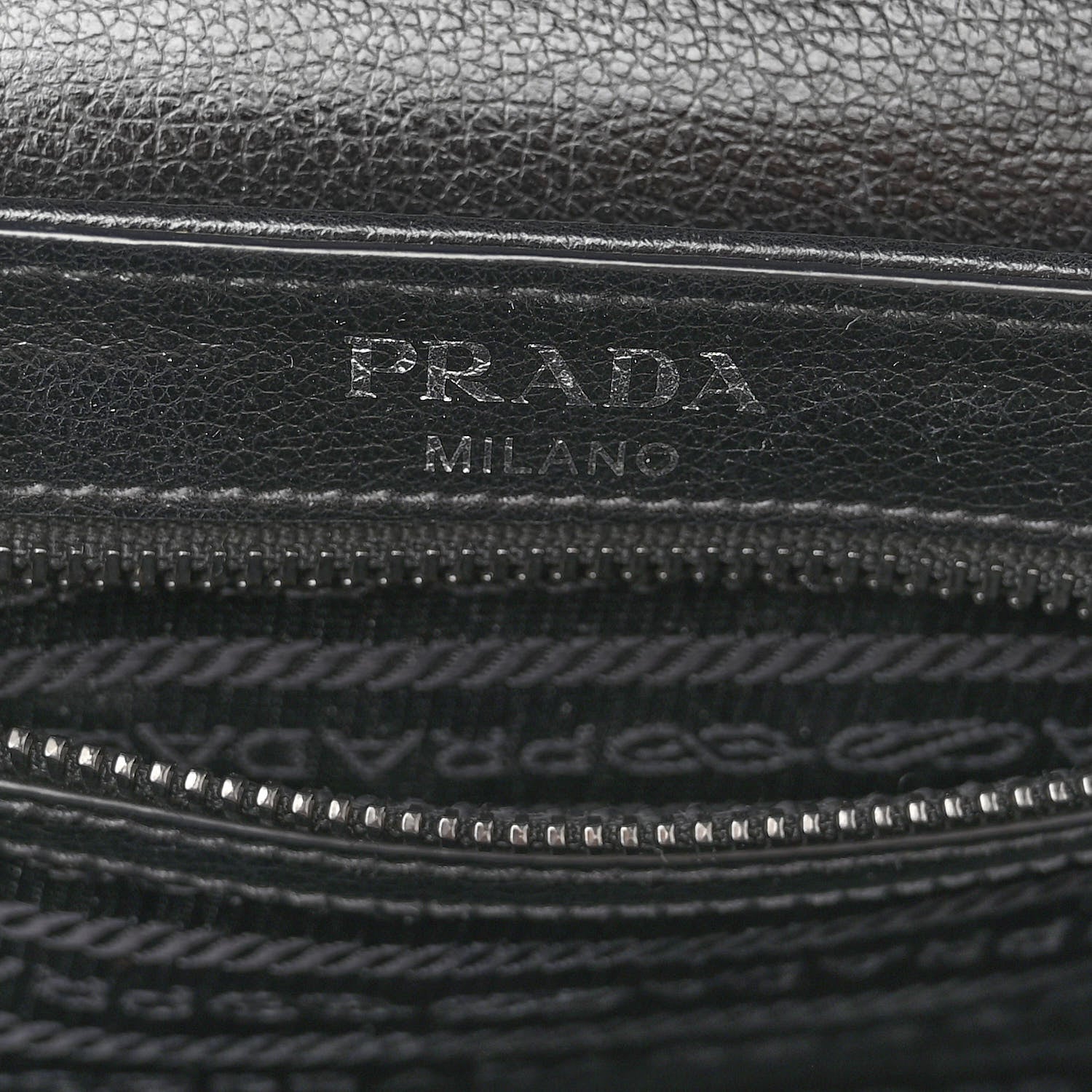 Prada Glace Calfskin Studded Crossbody Fuoco Black 6 of 9