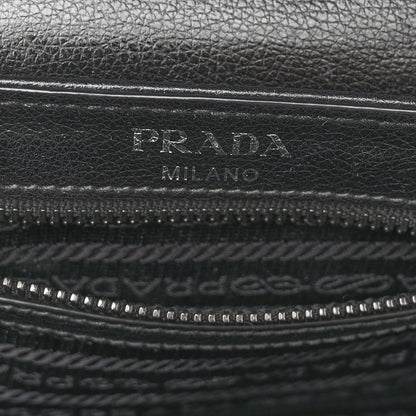 Prada Glace Calfskin Studded Crossbody Fuoco Black 6 of 9