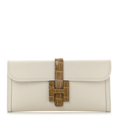 Hermes Swift Matte Alligator Jige Elan Touch 29 Clutch Nata Sable 1 of 8