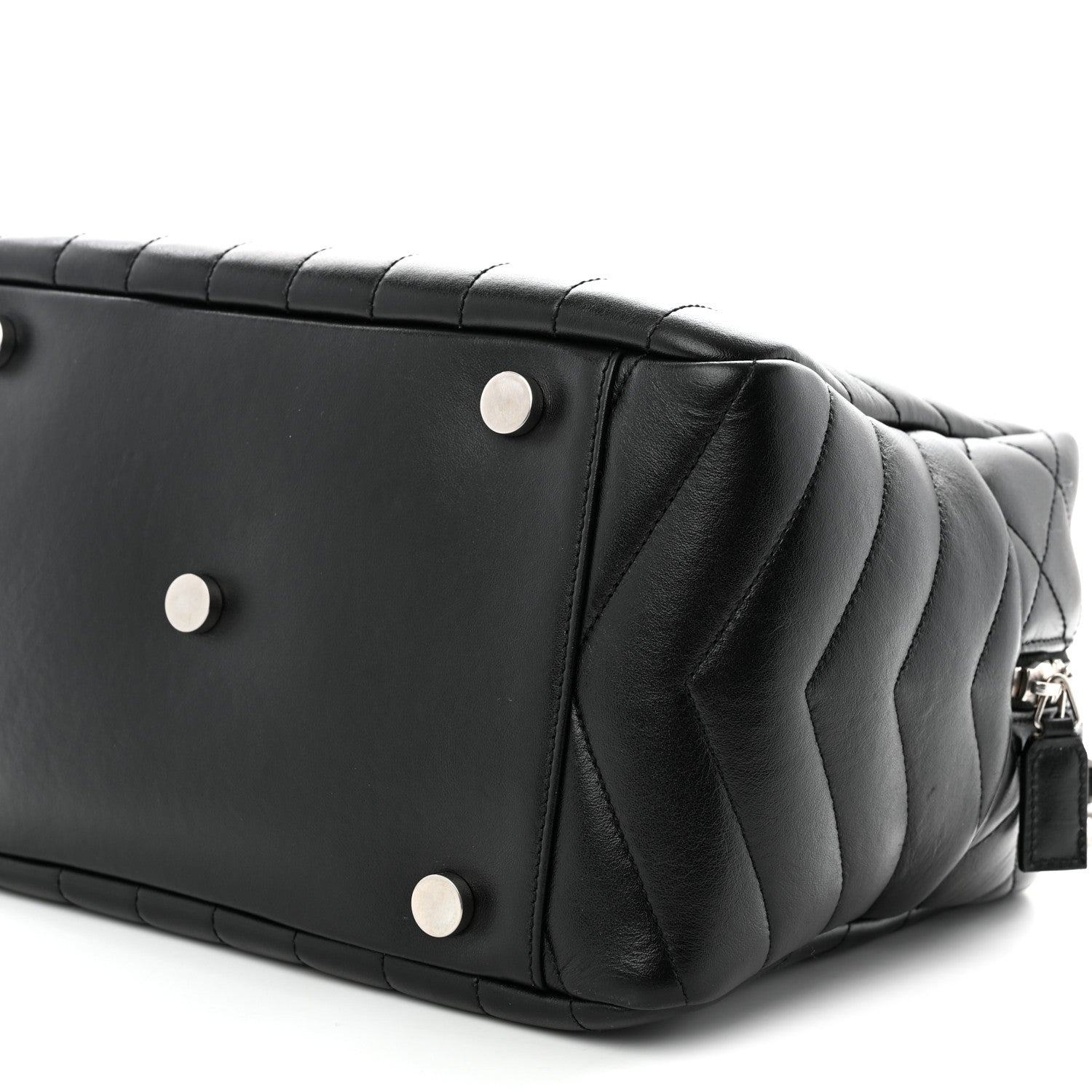 Saint Laurent Calfskin Y Quilted Monogram Medium Loulou Bowling Bag Black 10 of 10