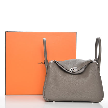 Hermes Taurillon Clemence Lindy 26 Etain 8 of 8