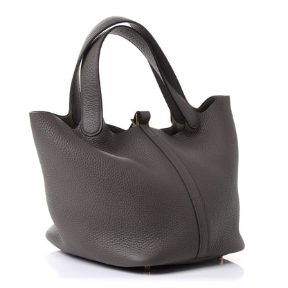 Hermes Taurillon Clemence Picotin Lock 22 MM Etain 4 of 12