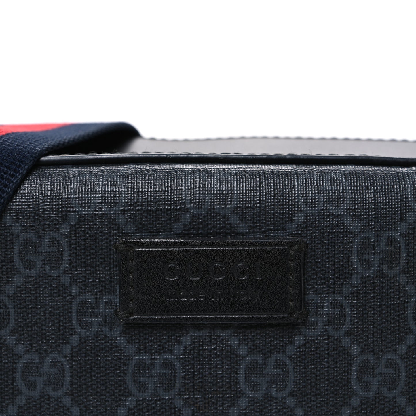 GG Supreme Monogram Web Shoulder Bag Black Grey