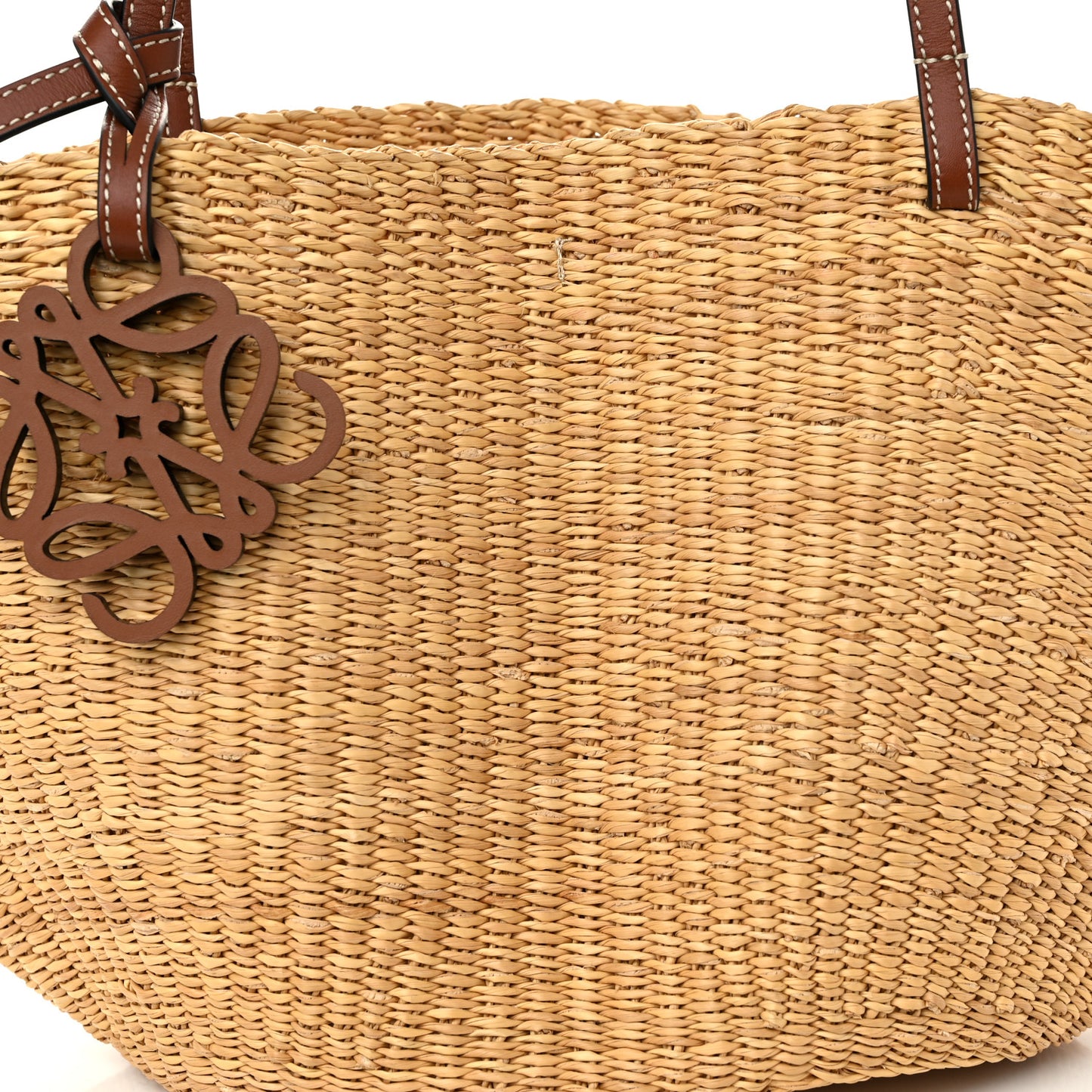 Calfskin Raffia Paulas Ibiza Small Shell Basket Tote Bag Natural Tan
