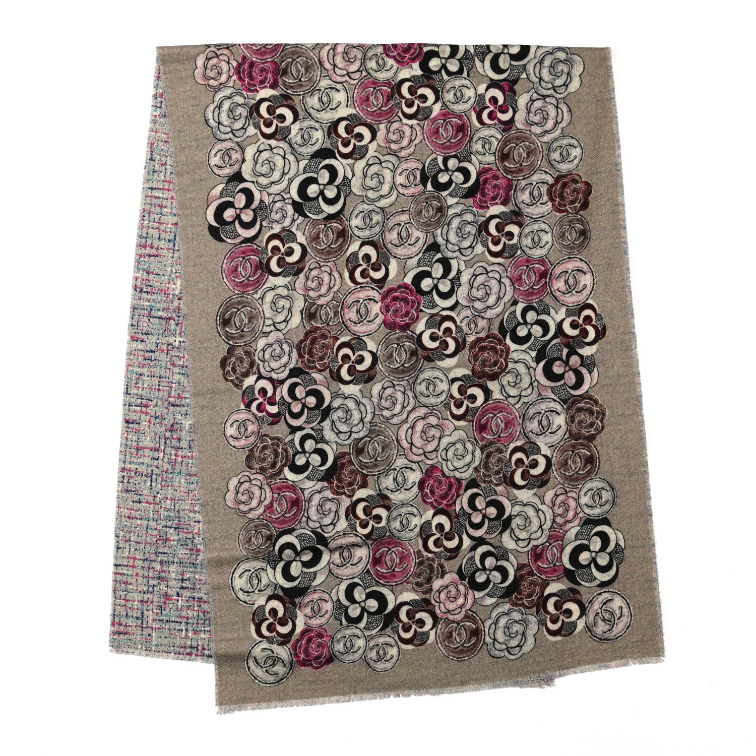 Chanel Cashmere CC Camellia Stole Multicolor 2 of 4