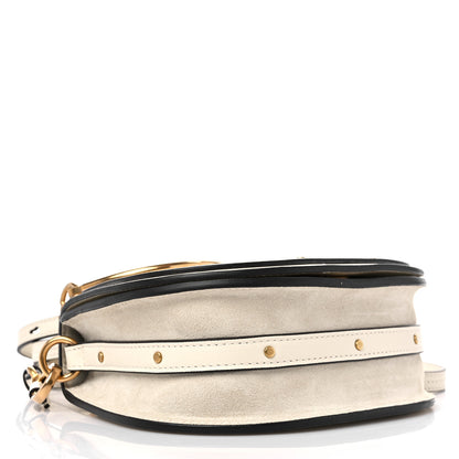 Chloe Calfskin Suede Small Nile Bracelet Bag Off White 4 of 8