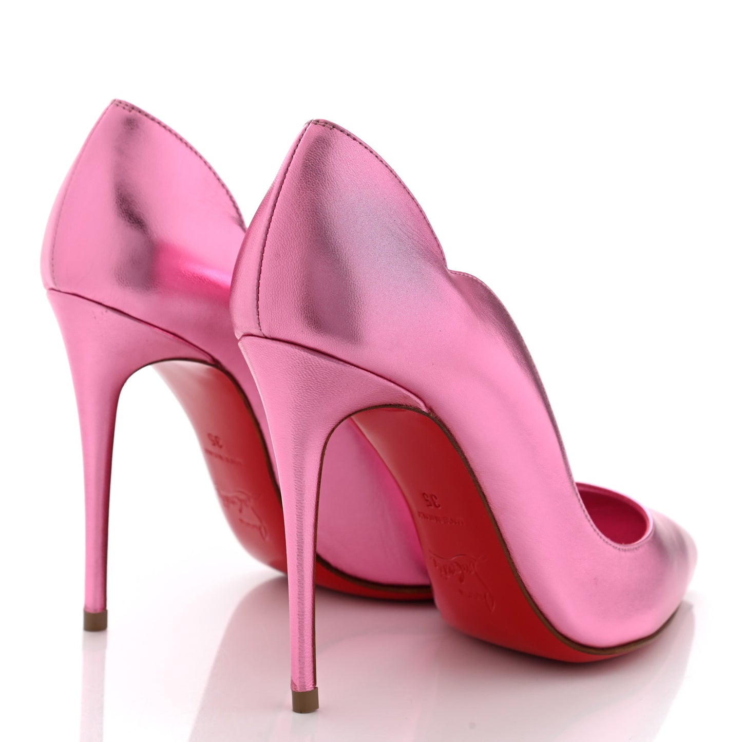 Metallic Patent Hot Chick 100 Pumps 35 Pink