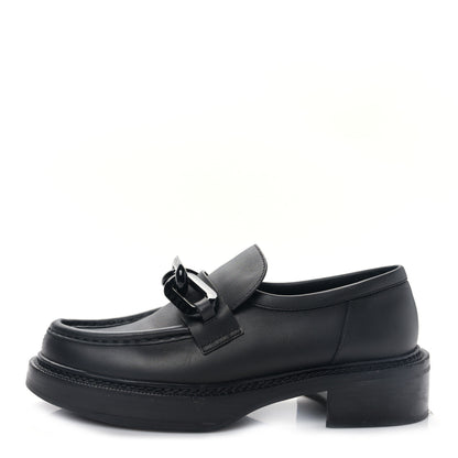 Louis Vuitton Calfskin Oversized Chain Academy Loafers 39 Black 1 of 7
