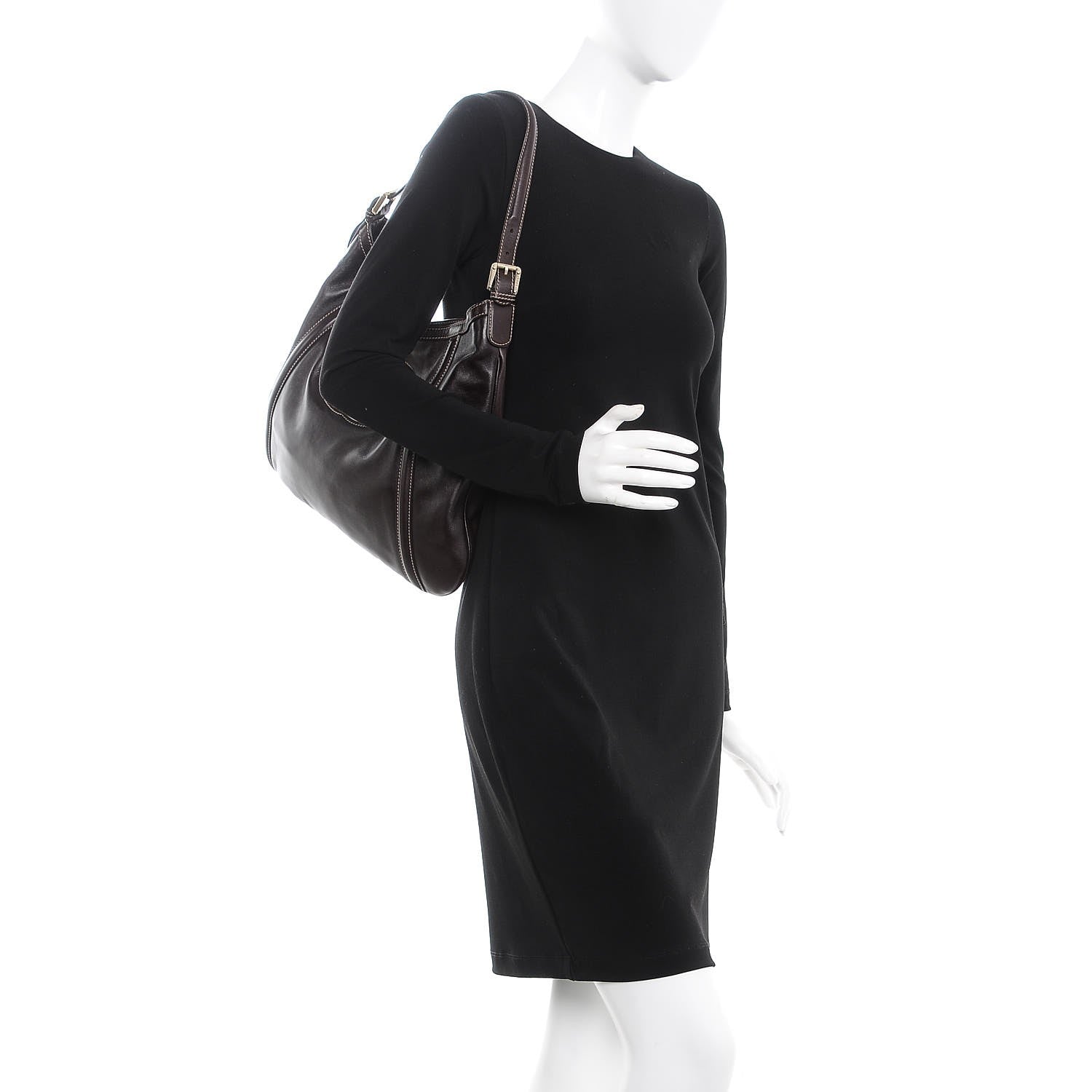 Gucci Calfskin Medium Britt Hobo Dark Brown 2 of 10