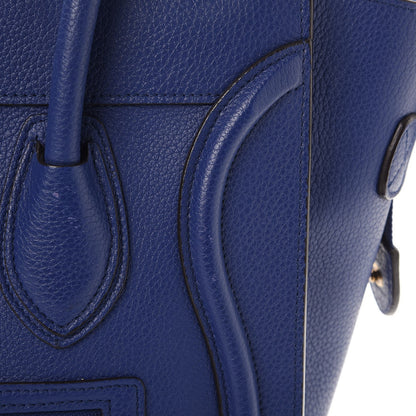 Celine Drummed Calfskin Micro Luggage Indigo 10 of 14
