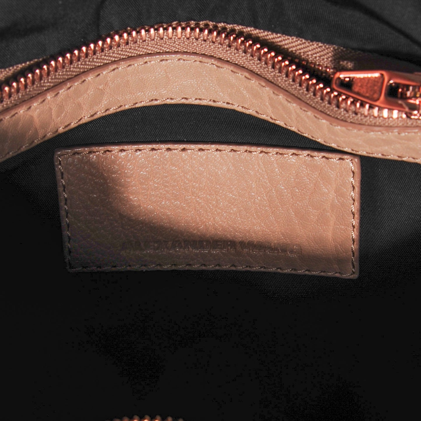 Pebbled Lambskin Rockie Latte Rose Gold Hardware