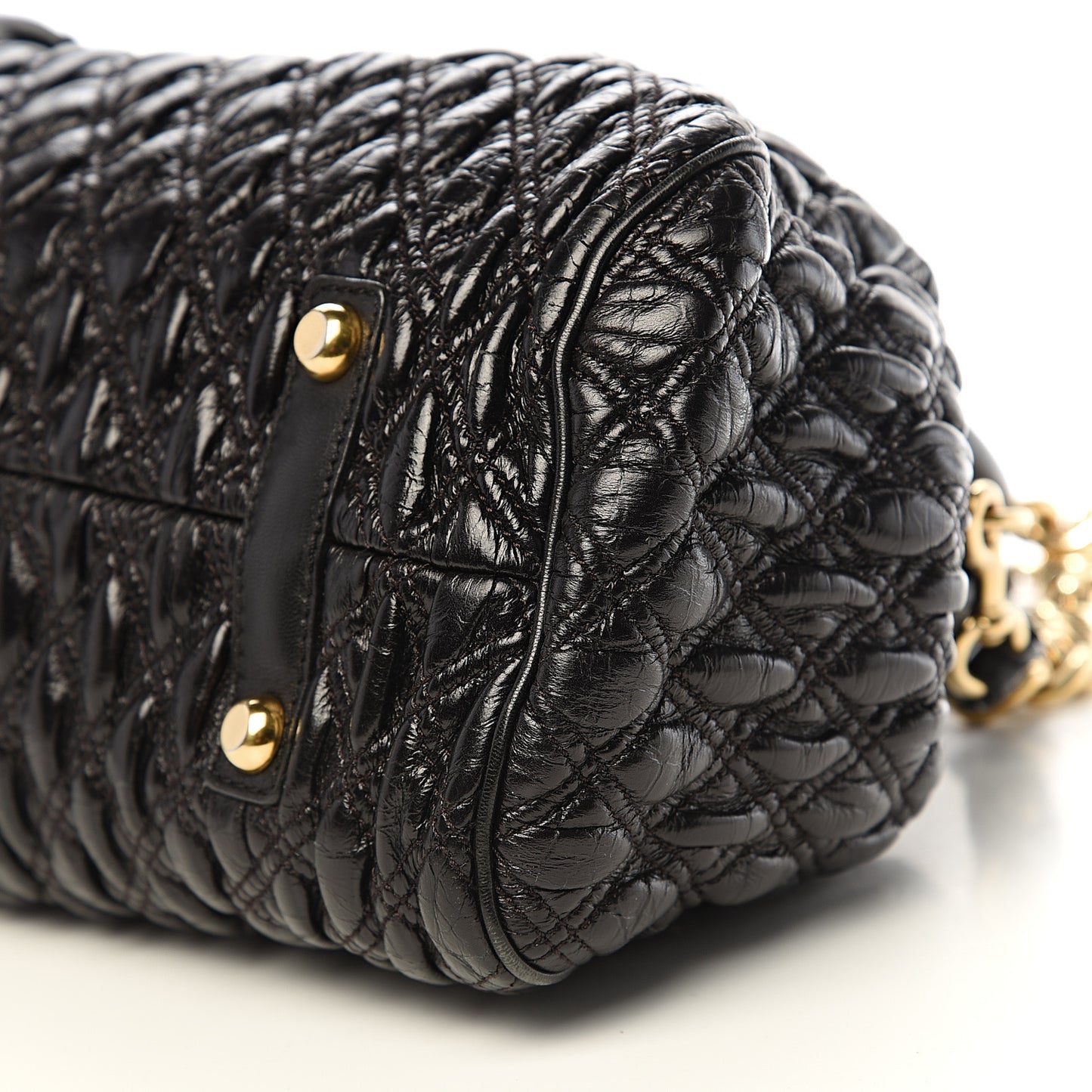 Calfskin Quilted Stam Black