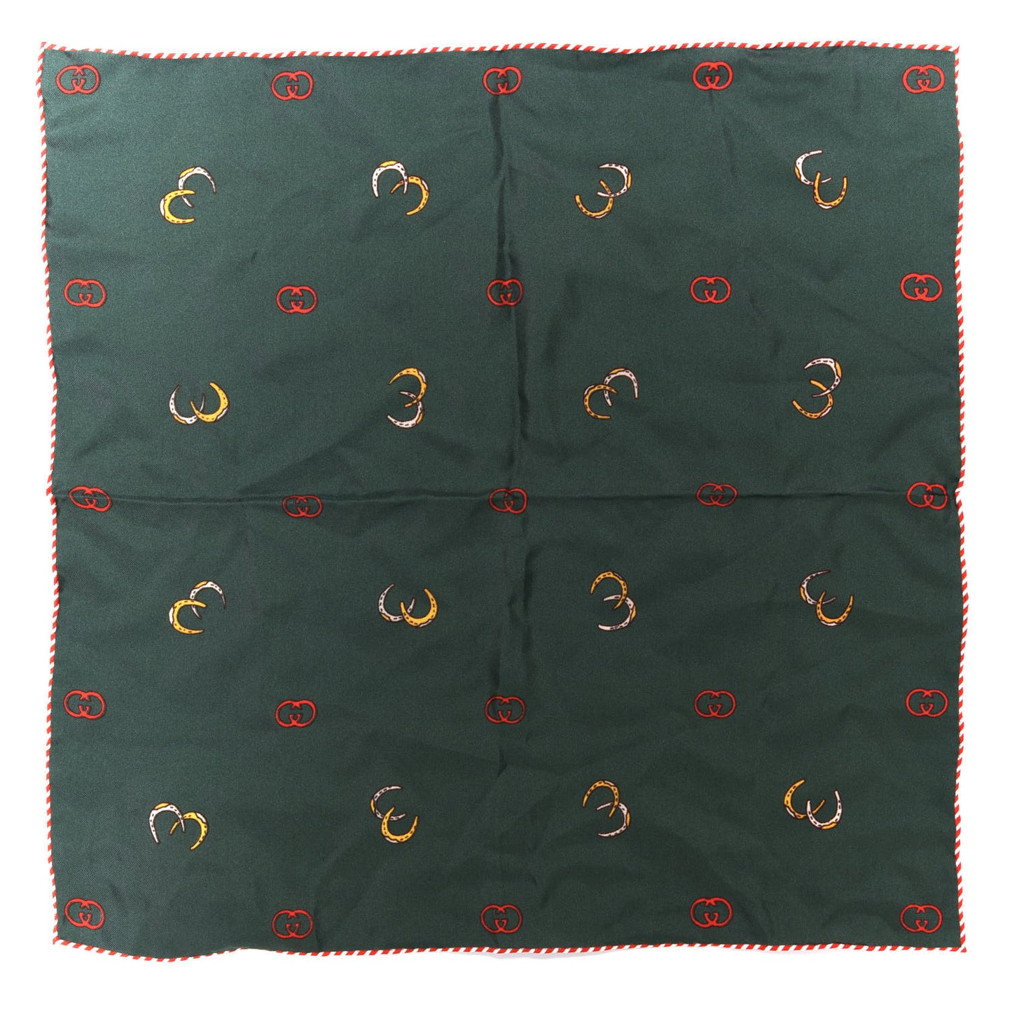 Silk Twill Poket Logos Pocket Square Green