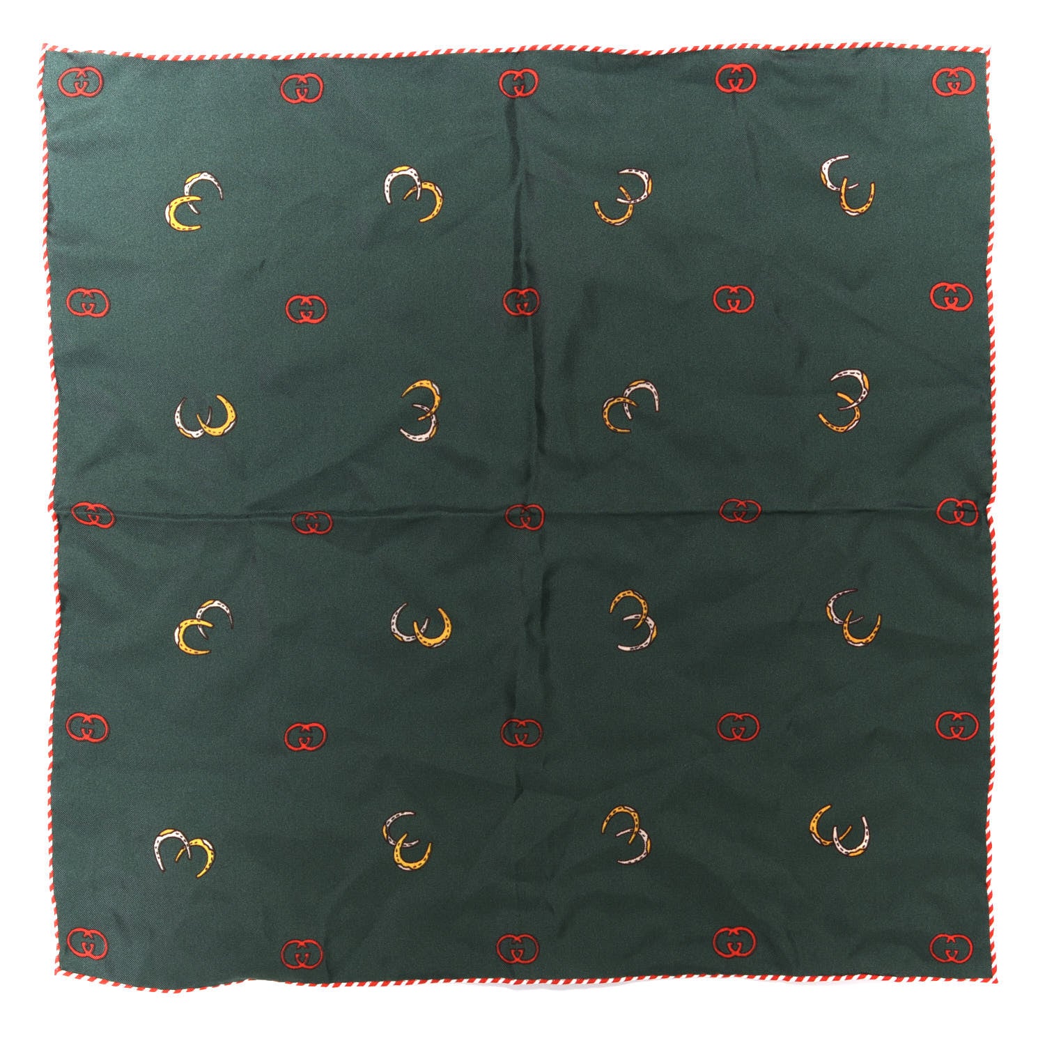 Gucci Silk Twill Poket Logos Pocket Square Green 2 of 4