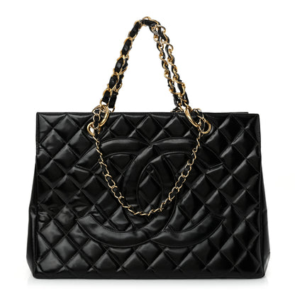 Chanel Patent Quilted Grand Shopping Tote GST Black 1 of 15