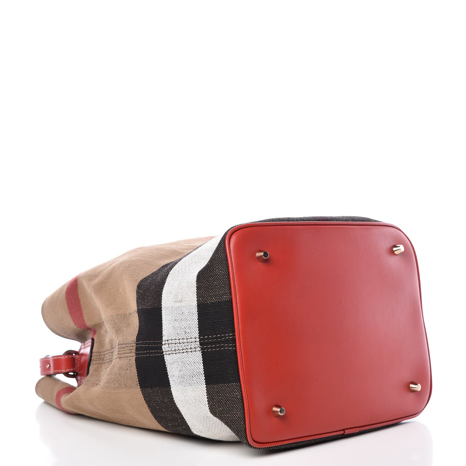 Burberry Canvas Mega Check Medium Ashby Hobo Cadmium Red 4 of 11