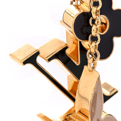 Louis Vuitton Metal Enamel Fleur De Monogram Bag Charm Dore 5 of 6