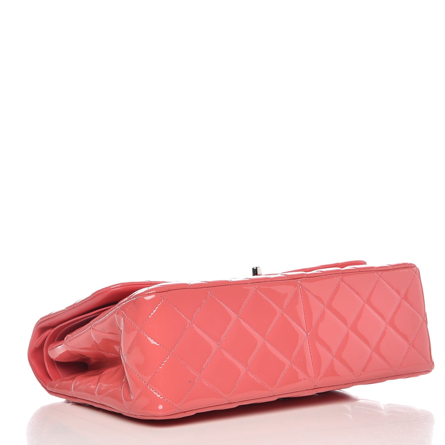 Chanel Patent Quilted Jumbo Double Flap Pink 5 of 10