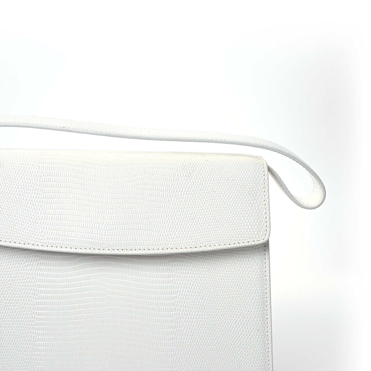 Balenciaga Patent Calfskin Lizard Embossed Medium Ghost Shoulder Bag Optic White 14 of 14