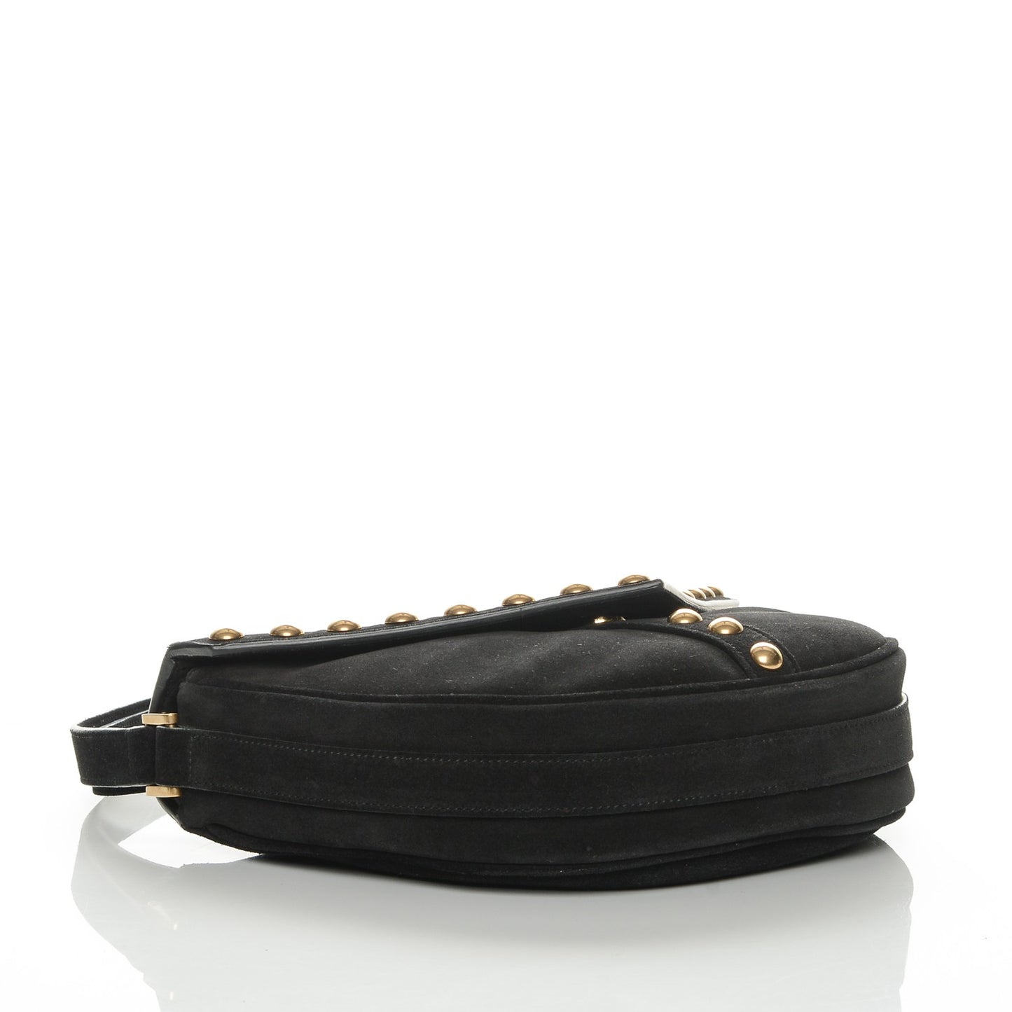 Suede Y Studs Crossbody Bag Black