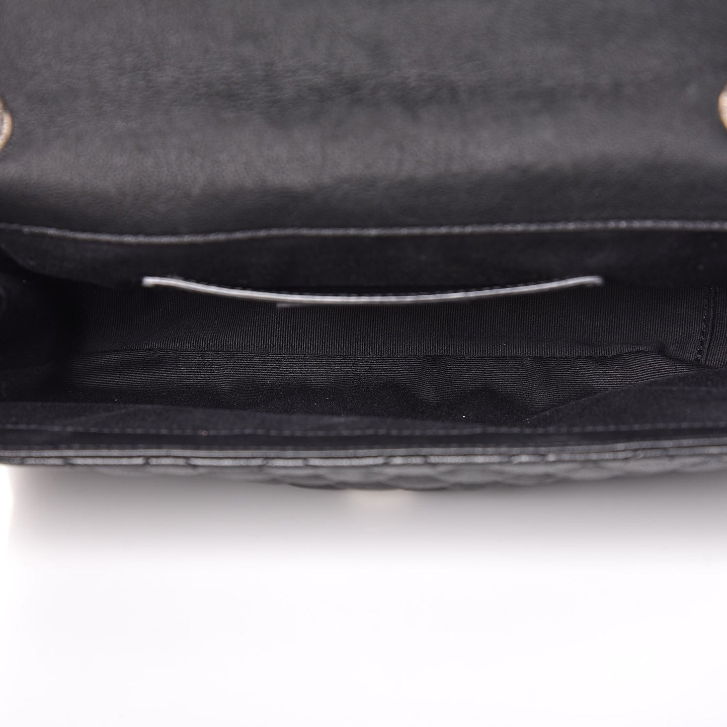 Sheepskin Tri-Quilt Monogram Medium College Bag Black