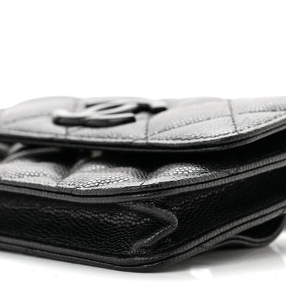 Chanel Caviar Quilted My Everything Belt Flap Card Holder Black 11 of 11