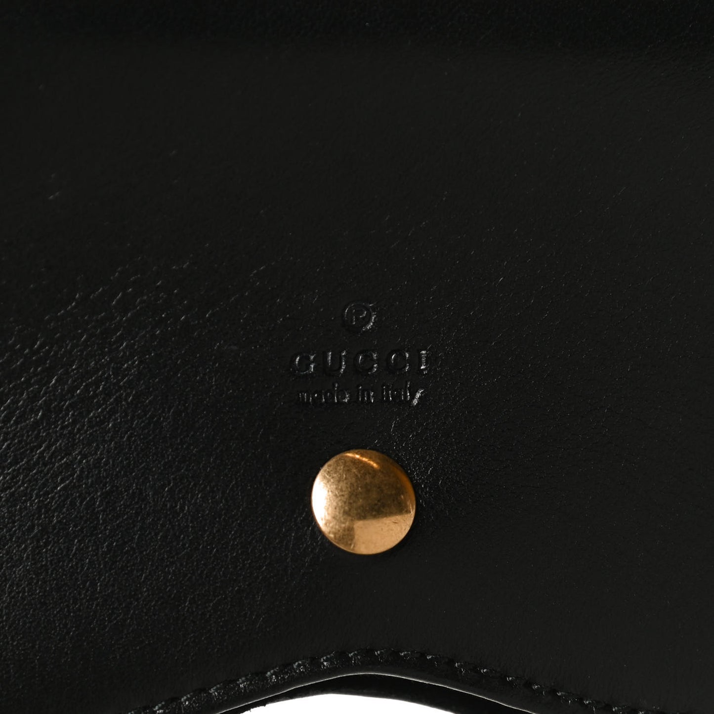 Calfskin Matelasse Animal Studs GG Marmont Chain Sunglasses Case Black