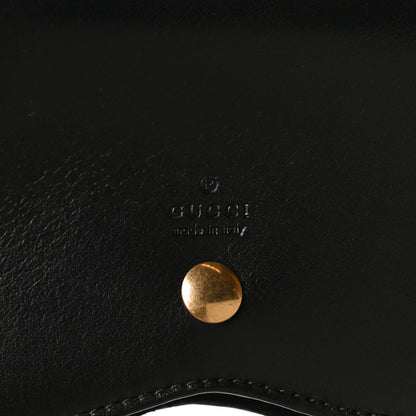 Gucci Calfskin Matelasse Animal Studs GG Marmont Chain Sunglasses Case Black 9 of 9