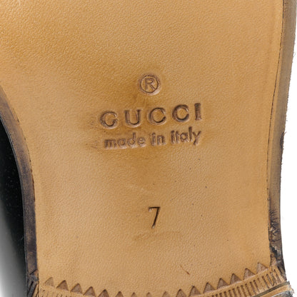 Gucci Calfskin Mens Interlocking G Millennial Ribot Loafers 7 Black 8 of 9