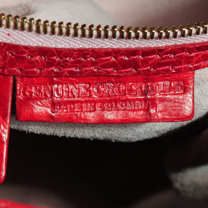 Nancy Gonzalez Crocodile Tote Red 6 of 7