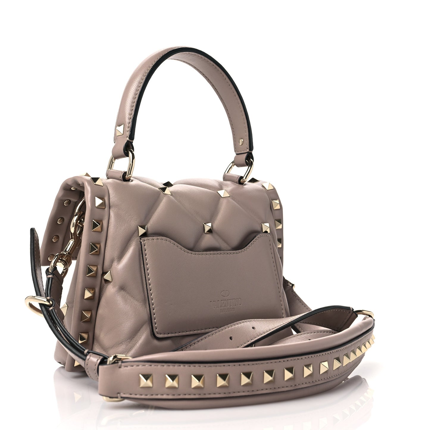 Nappa Mini Candystud Top Handle Bag Poudre