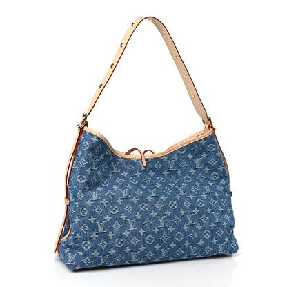 Louis Vuitton Monogram Denim CarryAll MM Blue 4 of 9