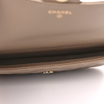 Chanel Caviar Quilted Flap Phone Holder With Chain Beige 4 of 8