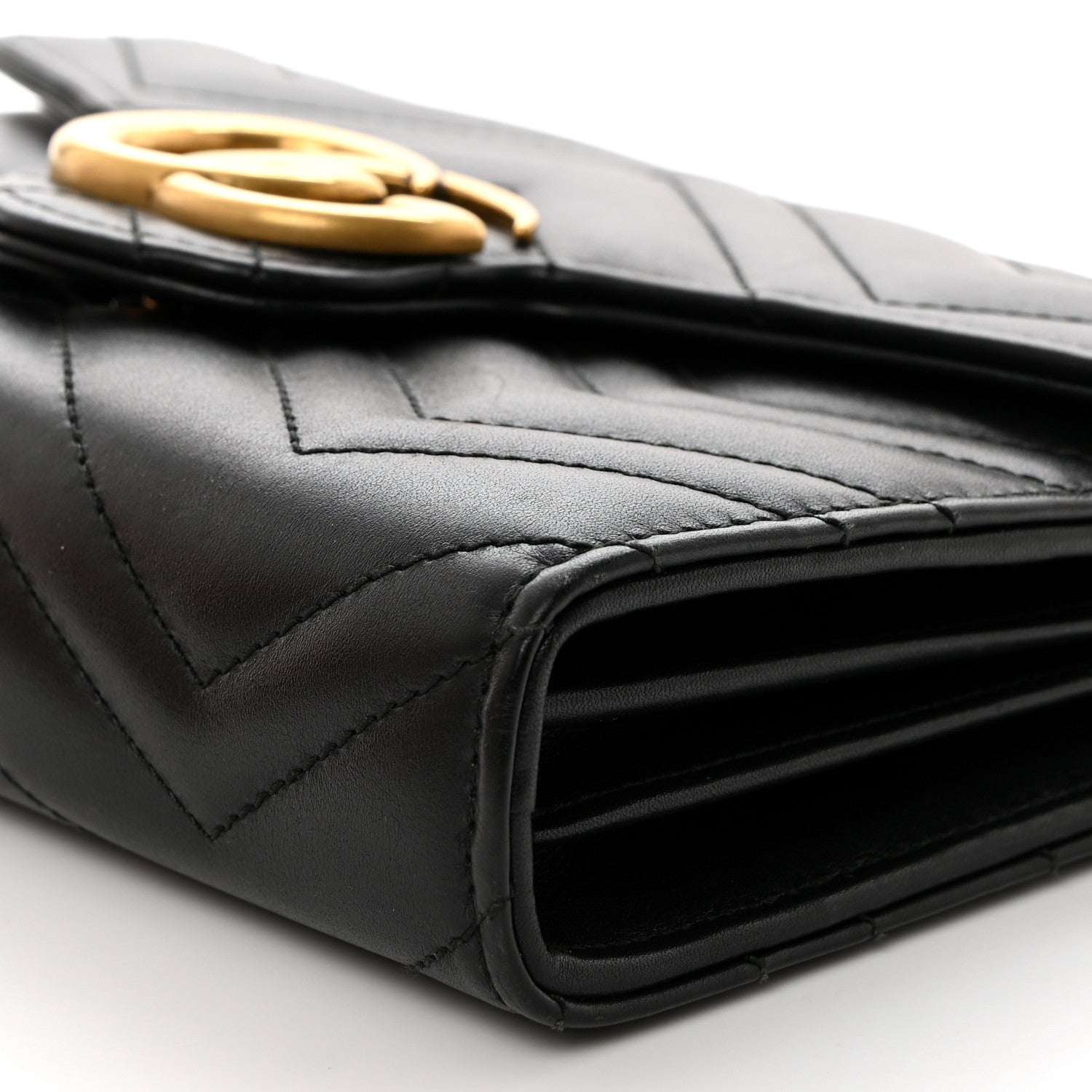 Gucci Calfskin Matelasse GG Marmont Chain Wallet Black 10 of 10