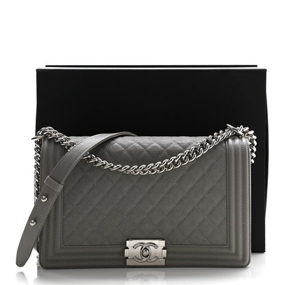 Chanel Caviar Quilted New Medium Boy Flap Grey 11 of 11