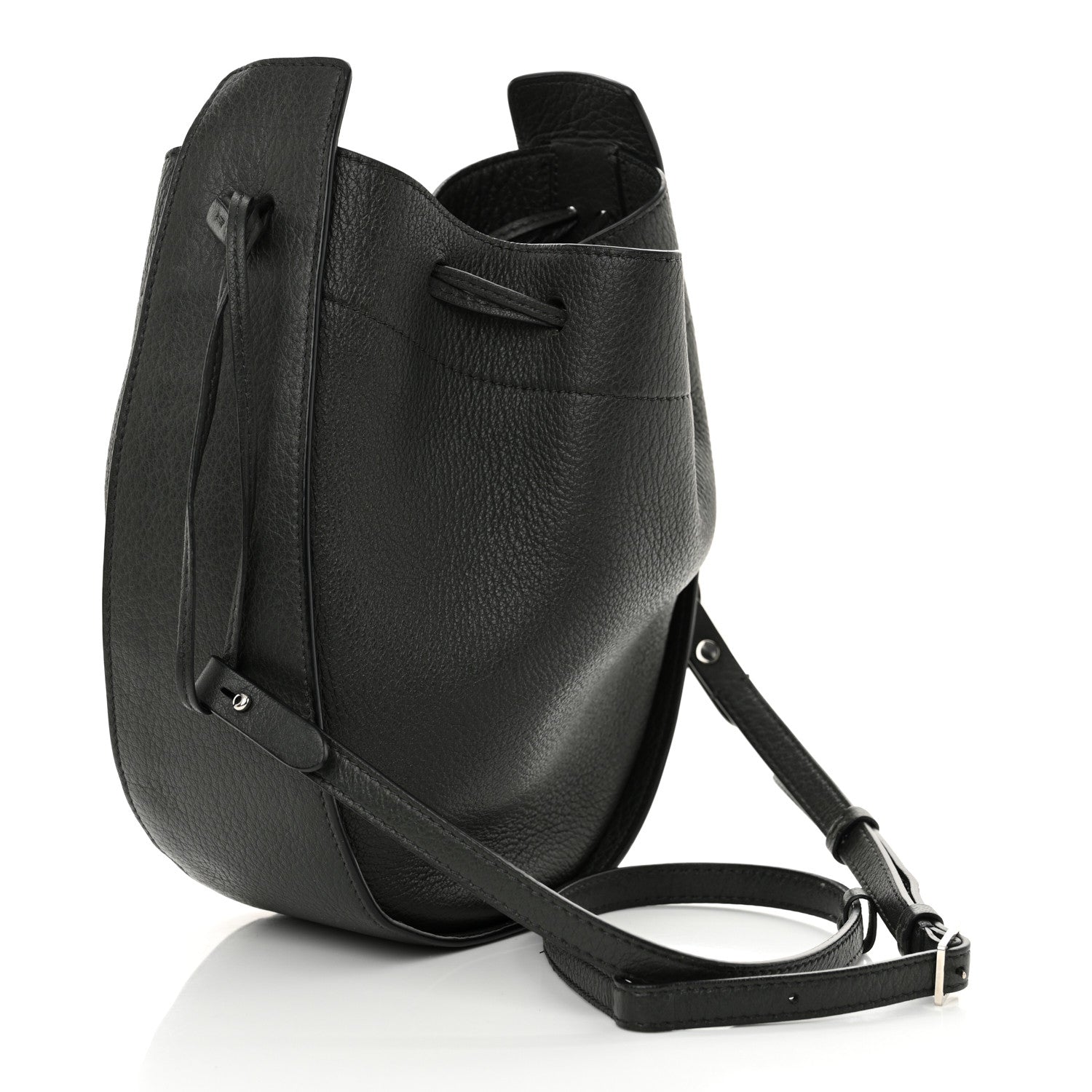 The Row Grained Calfskin Drawstring Pouch Grey 2 of 10