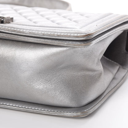Chanel Metallic Calfskin Quilted Medium Boy Flap Silver 18 of 24