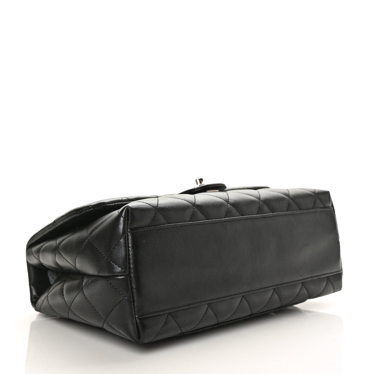 Lambskin Quilted Medium Kelly Flap Black