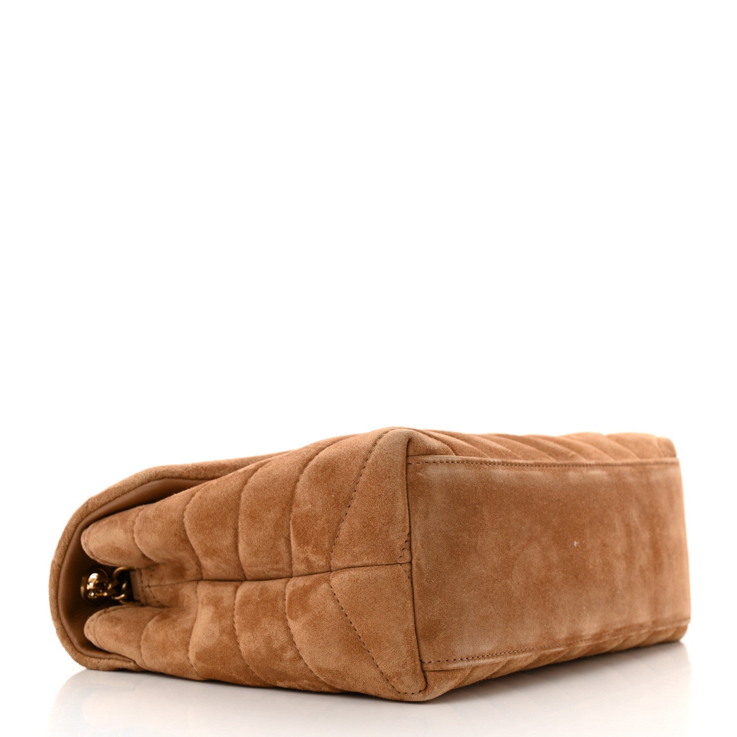 Saint Laurent Suede Calfskin Y Quilted Monogram Small Loulou Chain Satchel Cinnamon 4 of 12