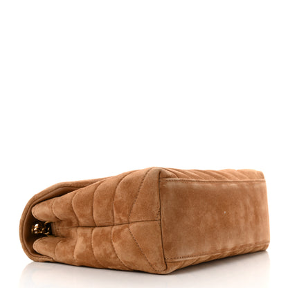 Saint Laurent Suede Calfskin Y Quilted Monogram Small Loulou Chain Satchel Cinnamon 4 of 12