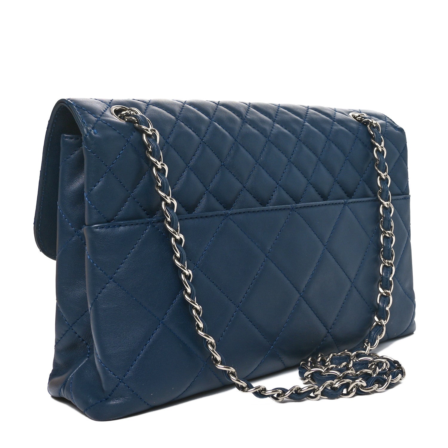 CHANEL ネイビー キルティング バッグ Chanel Calfskin Quilted In the Business Flap Dark Navy Blue